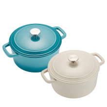 24cm Enamel Cast Iron Dutch Pot Cookware Sets Portable Multi-function Soup Picnic Stew Pot 2021 New Design